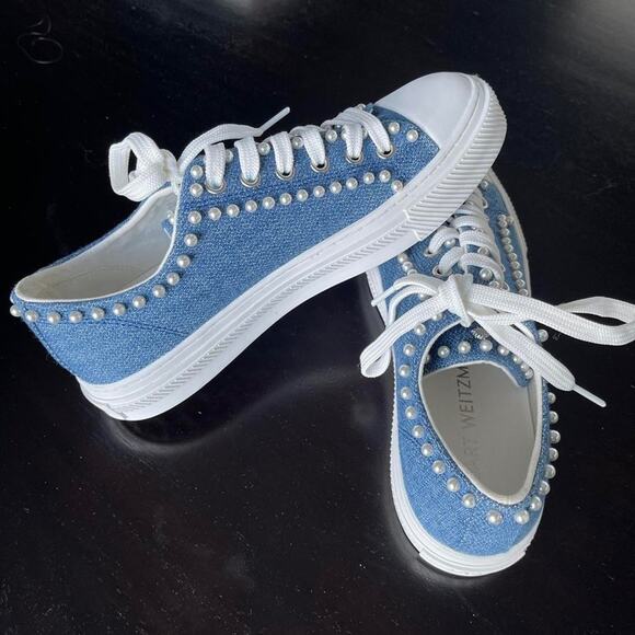 stuart weitzman pearl denim sneakers - Picture 4 of 4